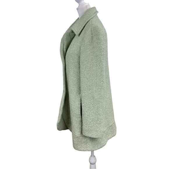 Vintage Donnkenny Wool Blend Boucle Elegant Green Women's Coat Size 10 - Picture 4 of 9